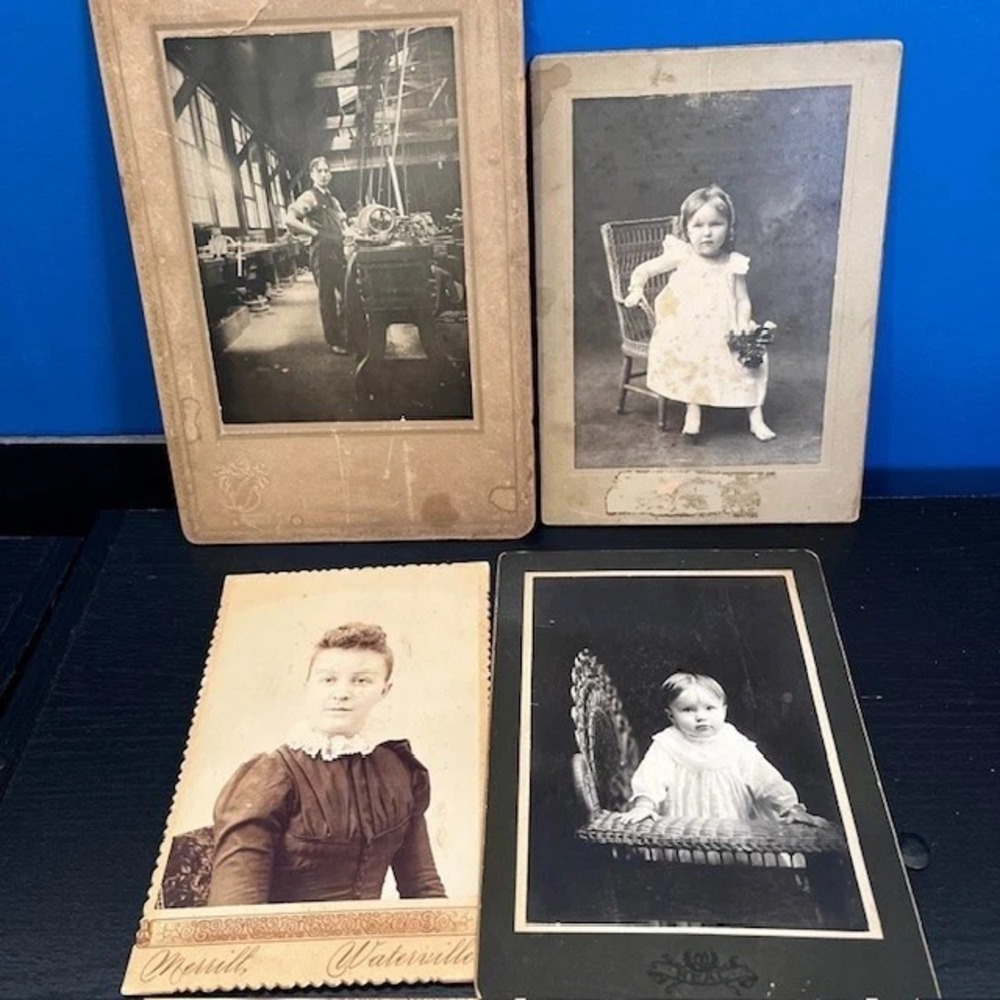 Antique photographs pictures Black & White Calls Merrill Family Maine Factory